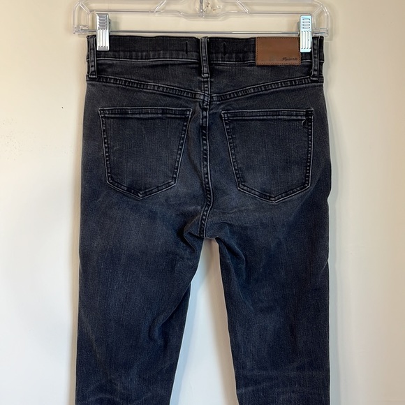 Madewell 9” High-Rise Skinny Black Distressed Denim Jeans Size 26 - Picture 8 of 9